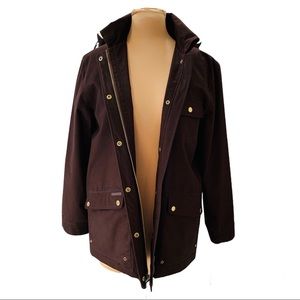 Lauren RL Dry Goods Co. Vintage Hooded Brown Lined Rain Parka - Size S